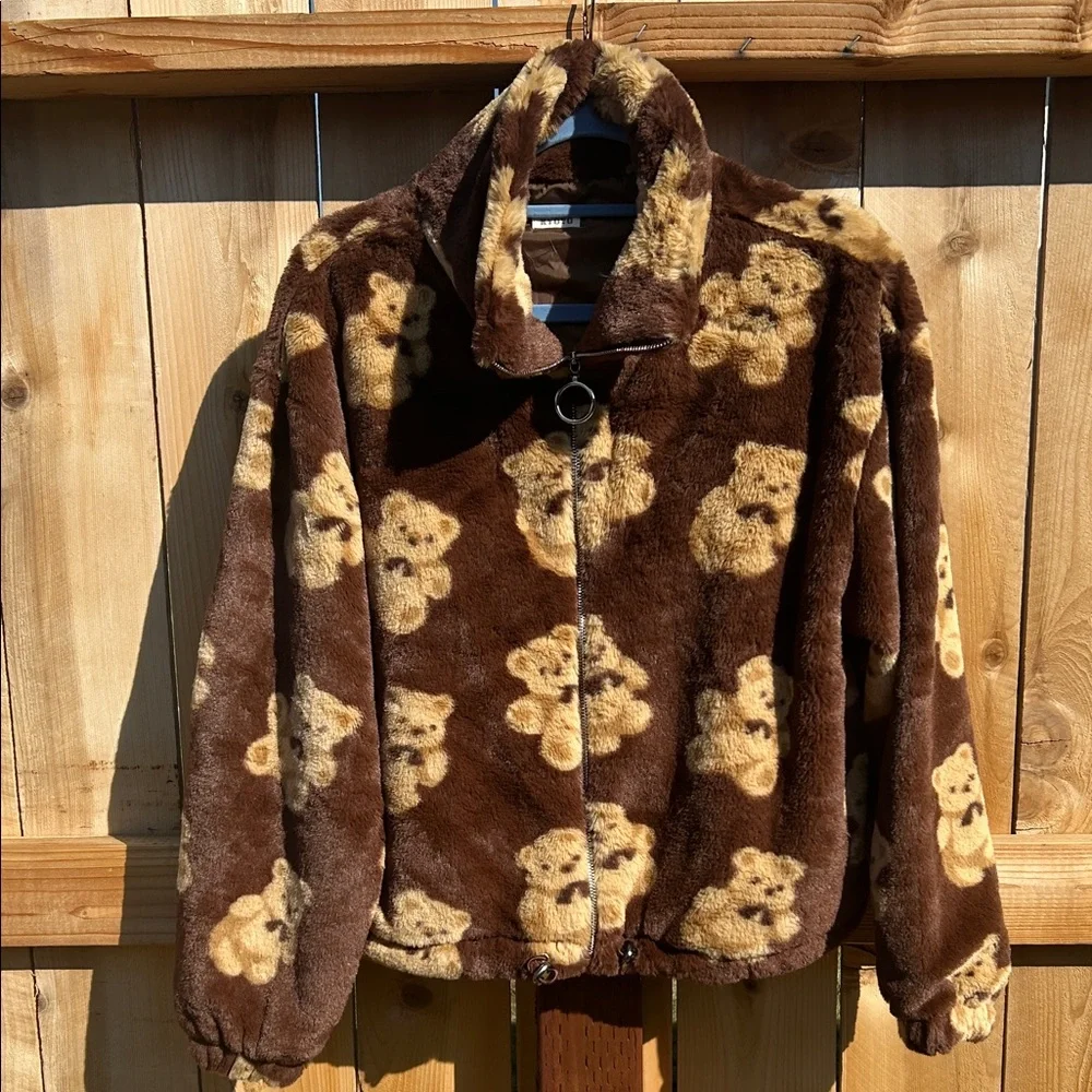Women’s Teddy Bear Fluffy Jacket - Picture 1 of 11